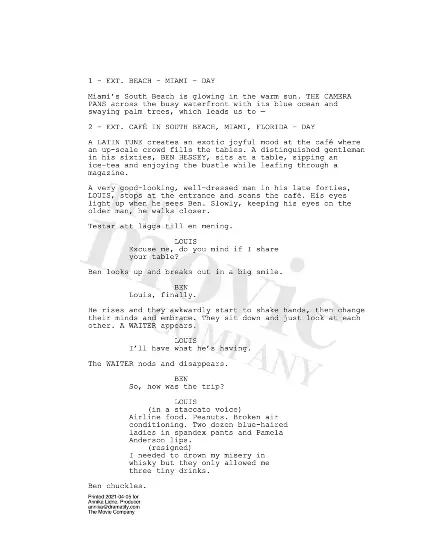 Screenplay printed - automatically watermarked and tagged with owner
