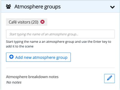 Script breakdown: Atmosphere groups