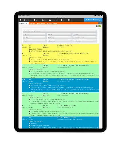 Story order stripboard for video, TV, film, drama, entertainment, commercials, VR and corporate video