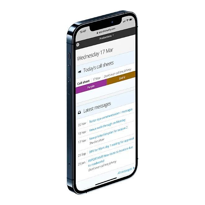 Everything up to date in your mobile with the production dashboard