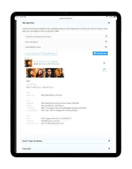  Hair & Makeup app for video, TV, VR, broadcasting, drama, film, entertainment, sports, music. documentaries, commercials, corporate video, social media video