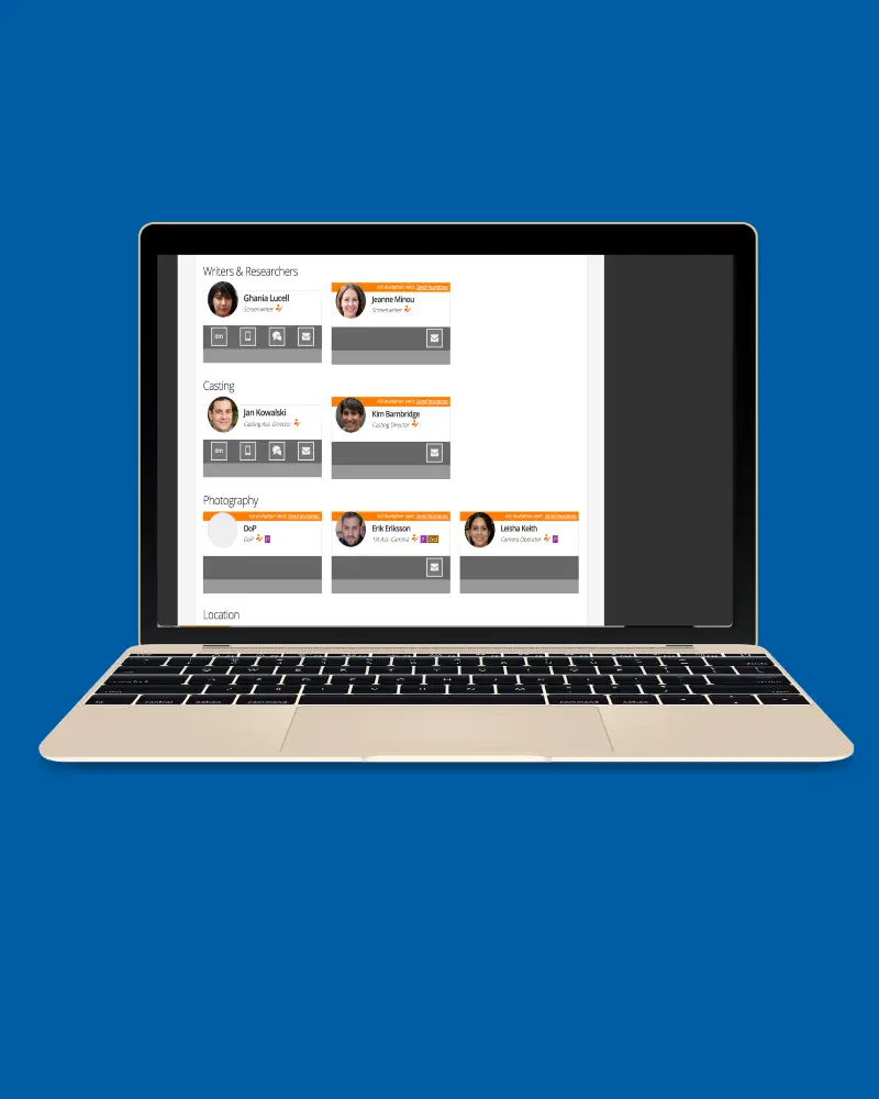 Manage crew, teams and departments in Dramatify.