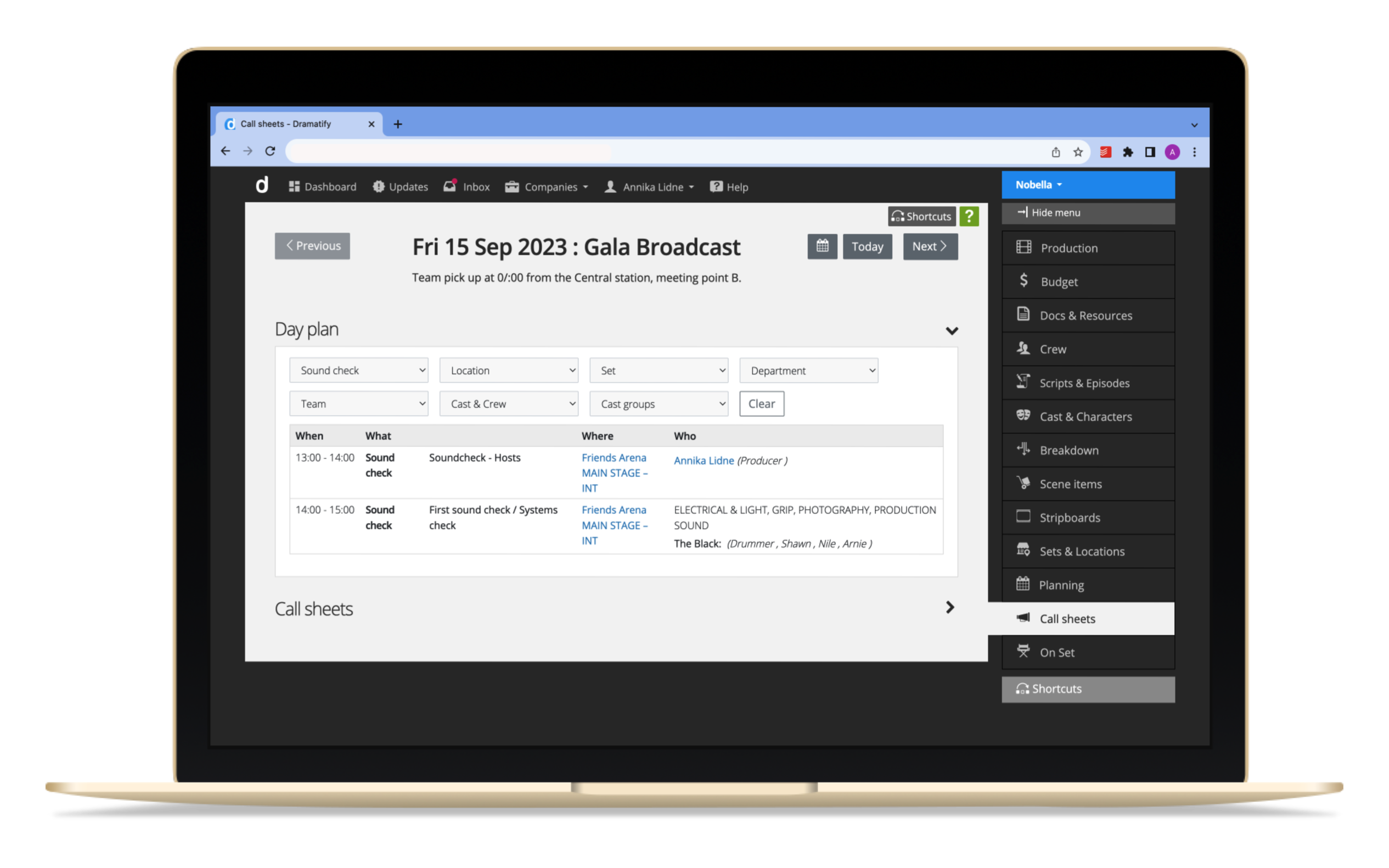 Filter to create custom daily schedules for TV, entertainment, sports, broadcasting, drama