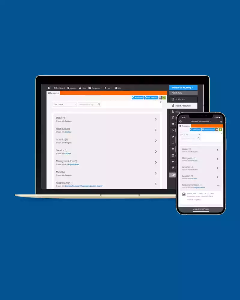Share documents and resources with your sports production team.