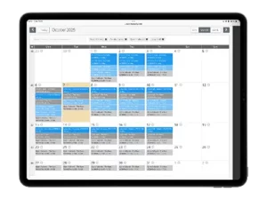 A Monthly View of the Production Resource Booking