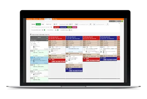 Shooting scheduling for pre-produced content for film, TV, video and broadcasting