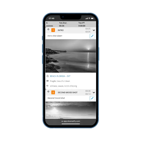 Image based AV scripts are included in Dramatify's online creative production software