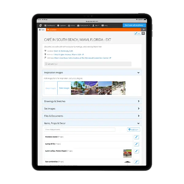 Set and scenography is part of the creative suite of Dramatify's creative production management platform.