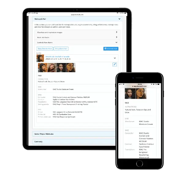 Managing makeup & hair for film, TV, broadcast & video productions is part of Dramatify's online production management platform.