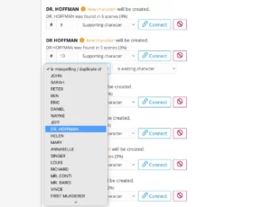 American Screenwriting Standard - merging characters