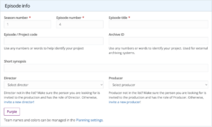 The basic episode information