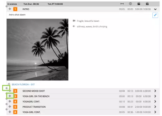 Insert and move AV scenes