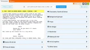 Navigating the breakdown sheet