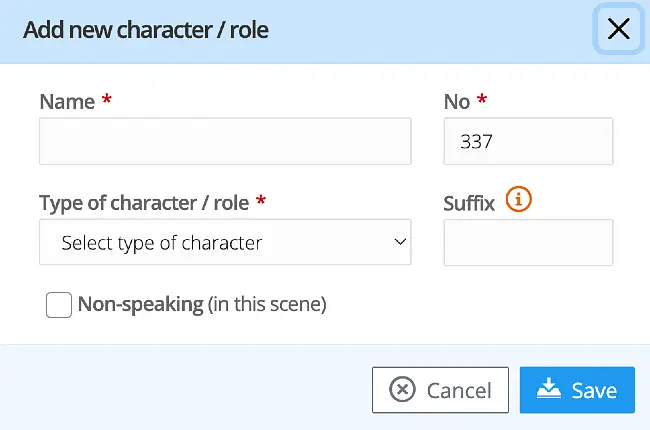 Add new character to breakdown