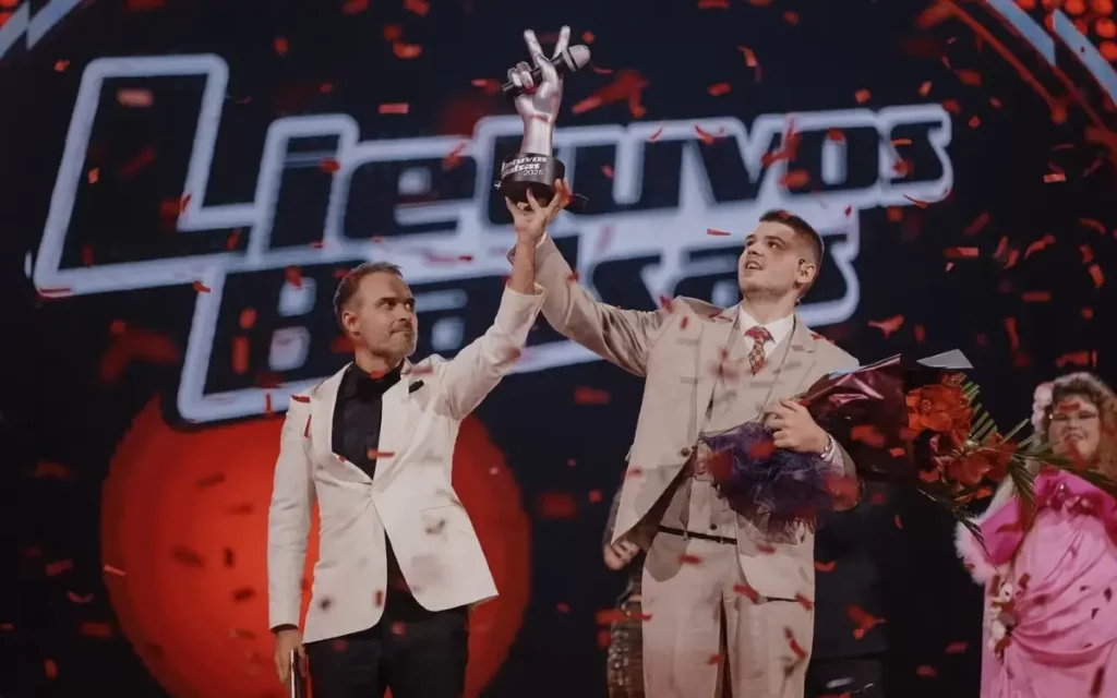 Entertainment rundown templates used to structure segments and performances in The Voice of Lithuania production