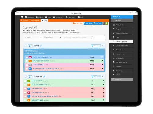 Documentary production software Story Shelf for editorial planning and factual production workflow