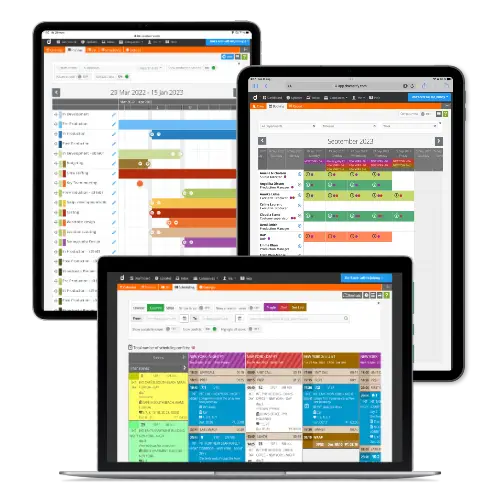Production scheduling software for documentary production workflow with integrated script formats