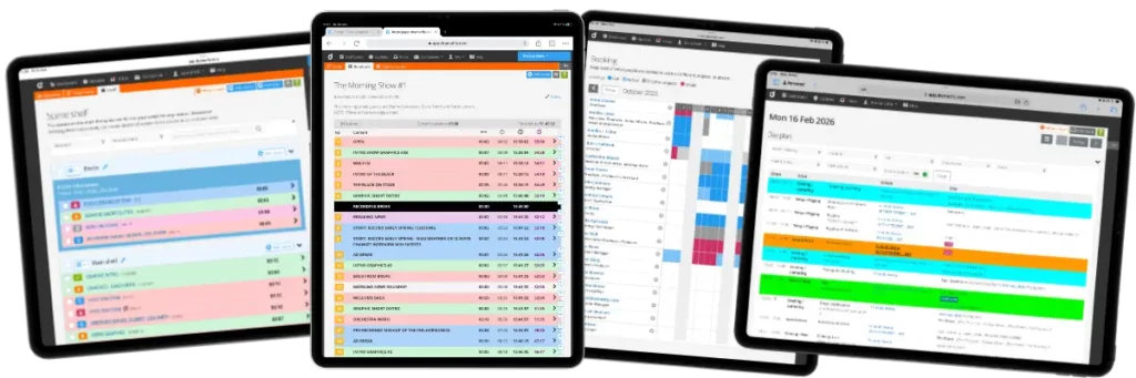 Exmples of TV Format Production Software features.