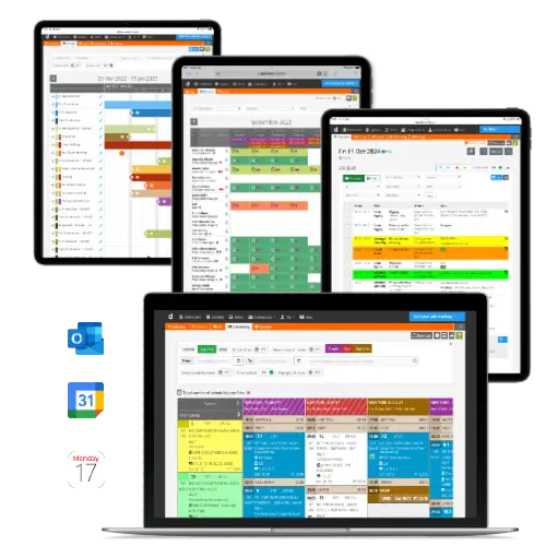 Production scheduling suite in children’s TV production software supporting children’s content production with timelines, crew and daily planning